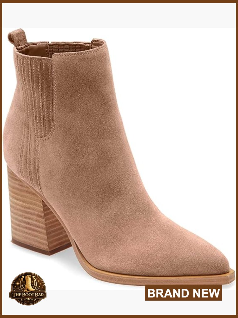 Women's Ankle Boots Pointed Toe Chunky Heel Faux Suede Winter Booties